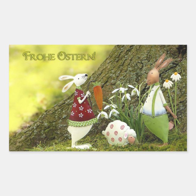 Frohe Ostern Rectangular Sticker (Front)