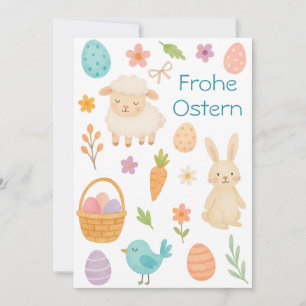 Frohe Ostern- süße Ostermotive- pastell Holiday Card