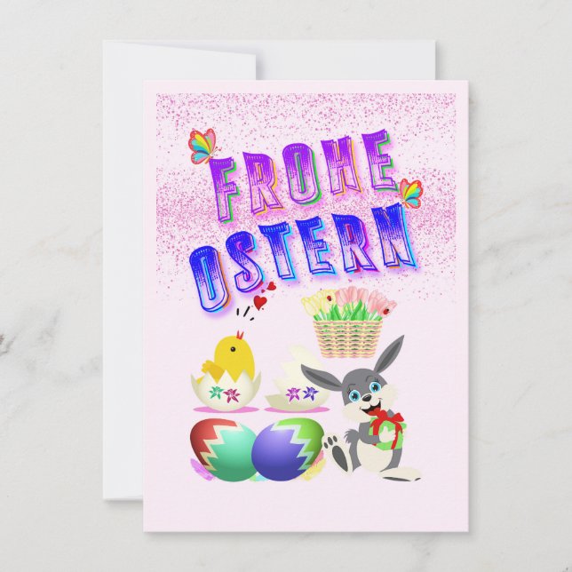 Frohe Ostern Thank You Card (Front)