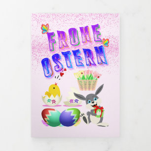 Frohe Ostern Tri-Fold Holiday Card