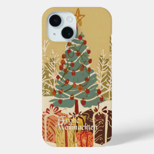 Frohe Weihnachten Baum Geschenke Retro-Stil iPhone 15 Case