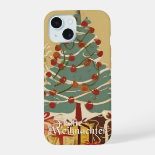 Frohe Weihnachten Baum Geschenke Retro-Stil iPhone 15 Case