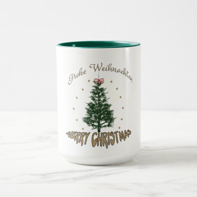 Frohe Weihnachten - Christmas Folded Greeting Card Mug (Center)