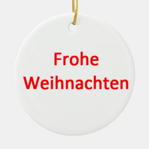 frohe weihnachten coffee mug ceramic ornament