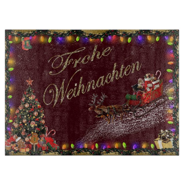 Frohe Weihnachten Cutting Board (Front)