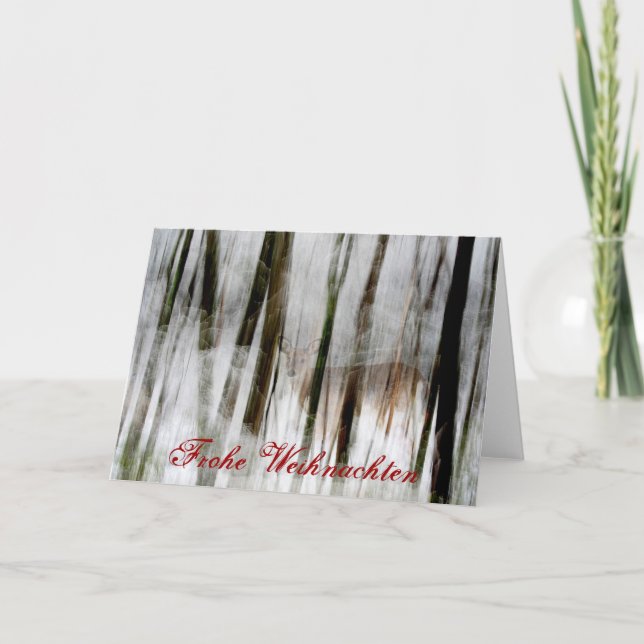 Frohe Weihnachten Deer Abstract Card (Front)