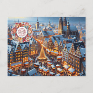 Frohe Weihnachten German Christmas Holiday Postcard