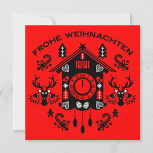 Frohe Weihnachten German Cuckoo Clock Card
