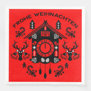 Frohe Weihnachten German Cuckoo Clock Napkin