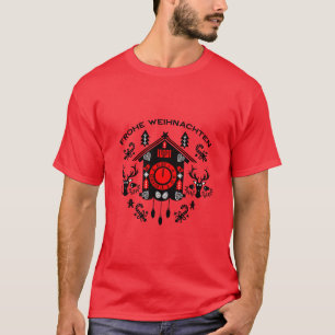Frohe Weihnachten German Cuckoo Clock T-Shirt