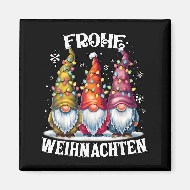 Frohe Weihnachten German Gnome Christmas Decoratio Magnet (Front)