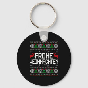 Frohe Weihnachten German Merry Christmas Holidays Key Ring