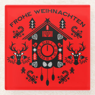 Frohe Weihnachten Glass Coaster