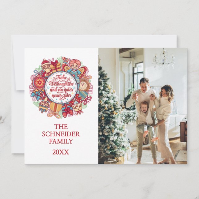 Frohe Weihnachten Holiday Card (Front)