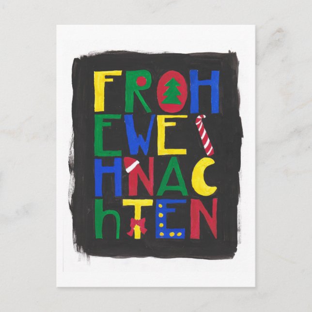 Frohe Weihnachten Holiday Postcard (Front)