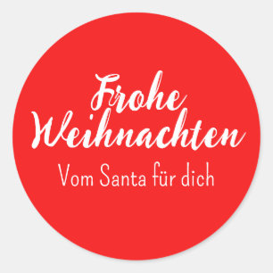 Frohe Weihnachten Merry Christmas in German  Classic Round Sticker