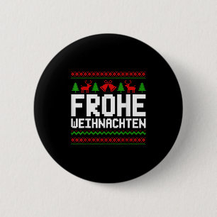 Frohe Weihnachten Merry Christmas In German Funny 6 Cm Round Badge