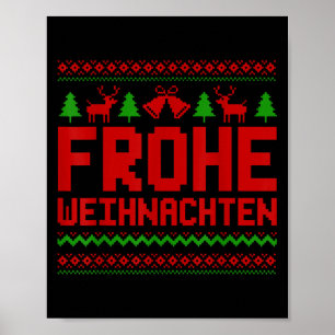 Frohe Weihnachten Merry Christmas In German Funny Poster