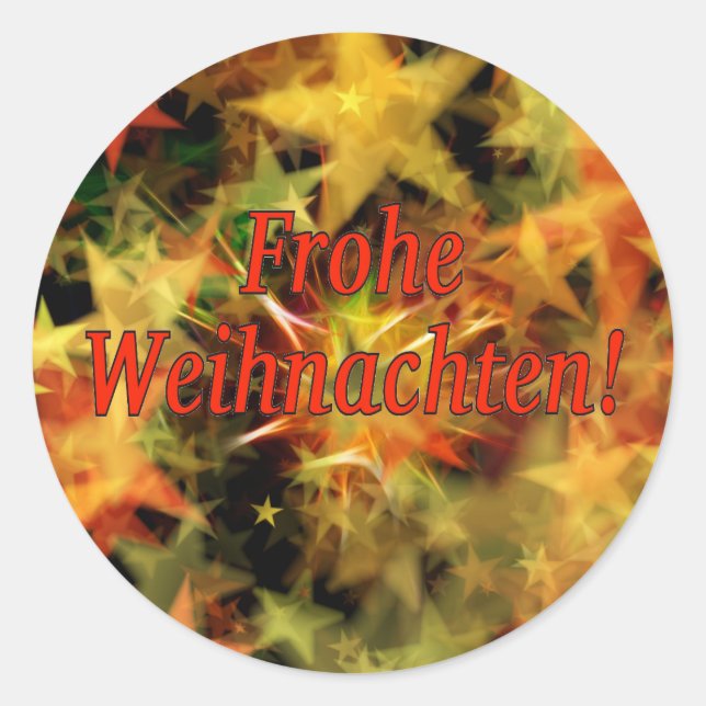 Frohe Weihnachten! Merry Christmas in German rf Classic Round Sticker (Front)