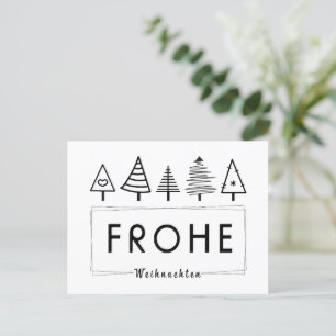 Frohe Weihnachten mit Tannenbaum schlicht Postcard