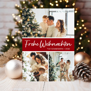 Frohe Weihnachten Photo Collage Holiday Card