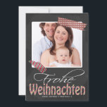 Frohe Weihnachten Photo Frame And Faux Tape Holiday Card<br><div class="desc">German themed flat cards - Frohe Weihnachten .. Chalkboard And Photo Frame with faux tape detail  ..  X-Mas / holiday flat cards for your to personalise with your own photo and text from Ricaso</div>