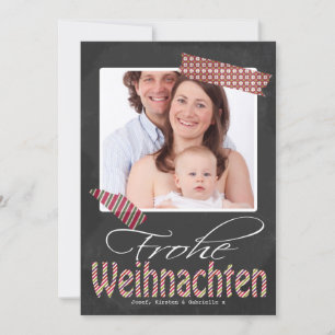 Frohe Weihnachten Photo Frame And Faux Tape Holiday Card