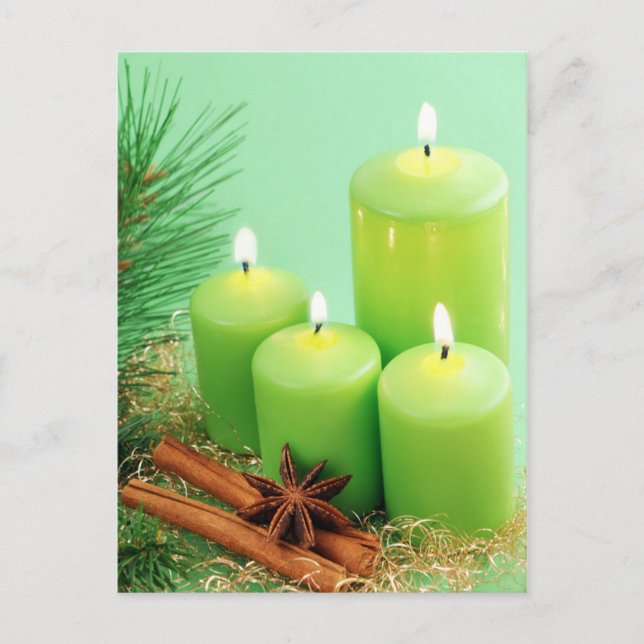Frohe Weihnachten - Vierter Advent mit Kerzen Holiday Postcard (Front)