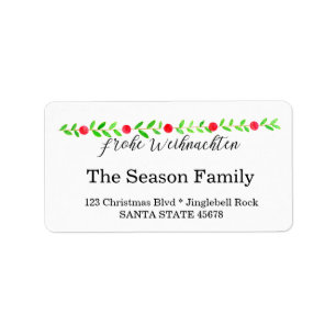 Frohe Weihnachten, watercolor Christmas banner Label