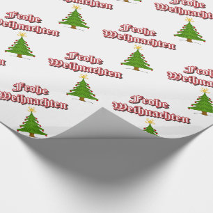 Frohe Weihnachten with trees Wrapping Paper