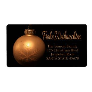 Frohe Weinachten Golden ornament label