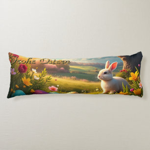Fröhliche Ostern in einer Frühlingslandschaft Body Cushion