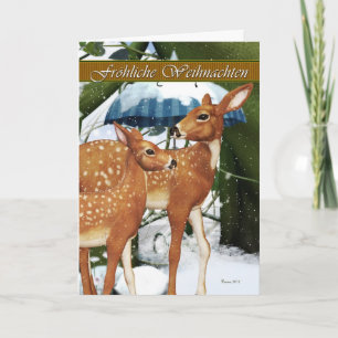 Fröhliche Weichnacht - German Deer Christmas Card