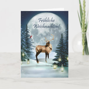 Fröhliche Weichnachten German Christmas Deer Card