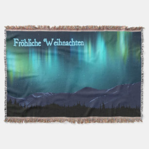 Frohliche Weihnachten - Aurora Borealis Throw Blanket