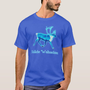 Fröhliche Weihnachten - Blue Caribou (Reindeer) T-Shirt