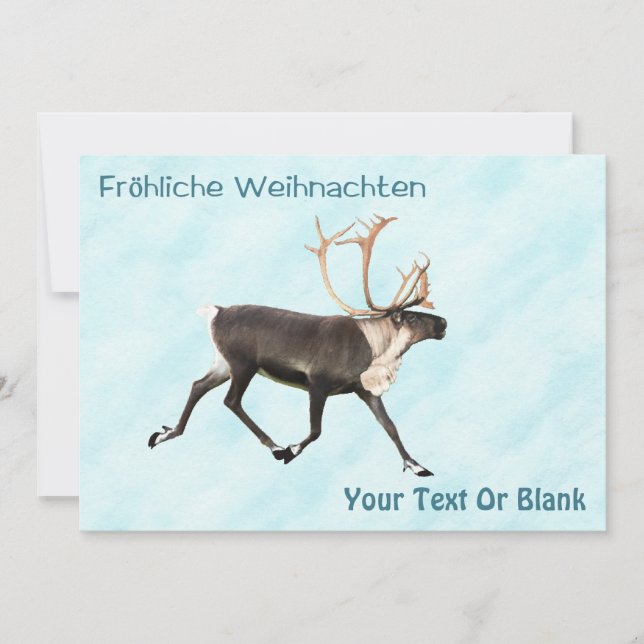 Fröhliche Weihnachten - Caribou (Reindeer) On Sno  (Front)
