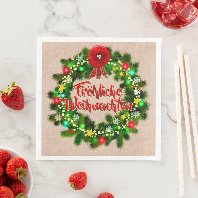 Fröhliche Weihnachten Christmas Napkin (Insitu)