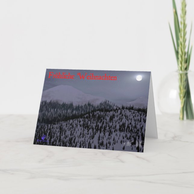 Frohliche Weihnachten - Cold Night In Idaho Holiday Card (Front)