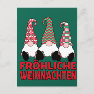 Fröhliche Weihnachten German Christmas Nordic Gnom Postcard