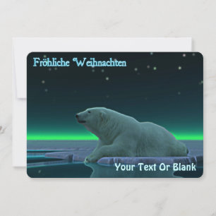 Frohliche Weihnachten - Ice Edge Polar Bear Holiday Card