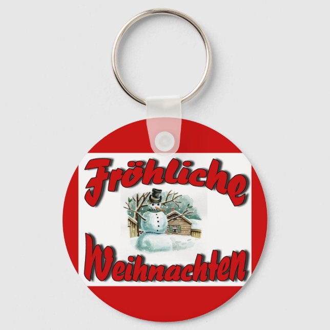 Fröhliche Weihnachten Key Ring (Front)