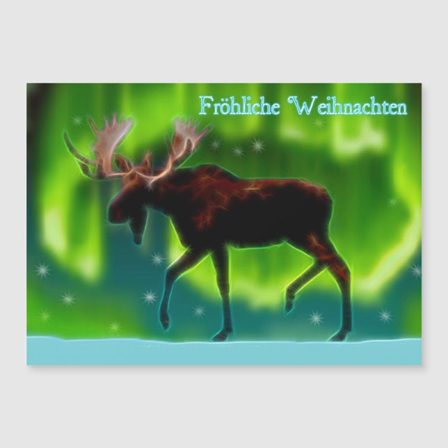 Fröhliche Weihnachten - Northern Lights Moose (Front)