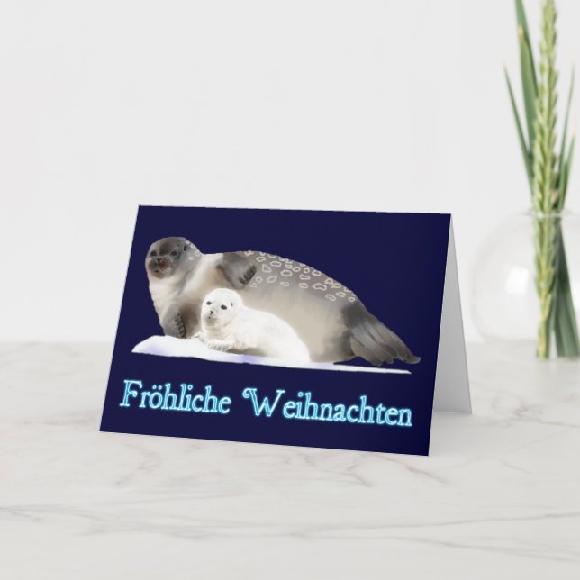 Frohliche Weihnachten - Ringed Seal Holiday Card (Front)