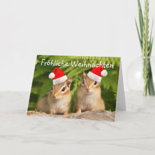 Fröhliche Weihnachten Santa Baby Chipmunks Card