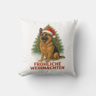 Fröhliche Weihnachten Schäferhund weihnachtshund Cushion