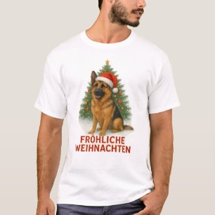Fröhliche Weihnachten Schäferhund weihnachtshund T-Shirt