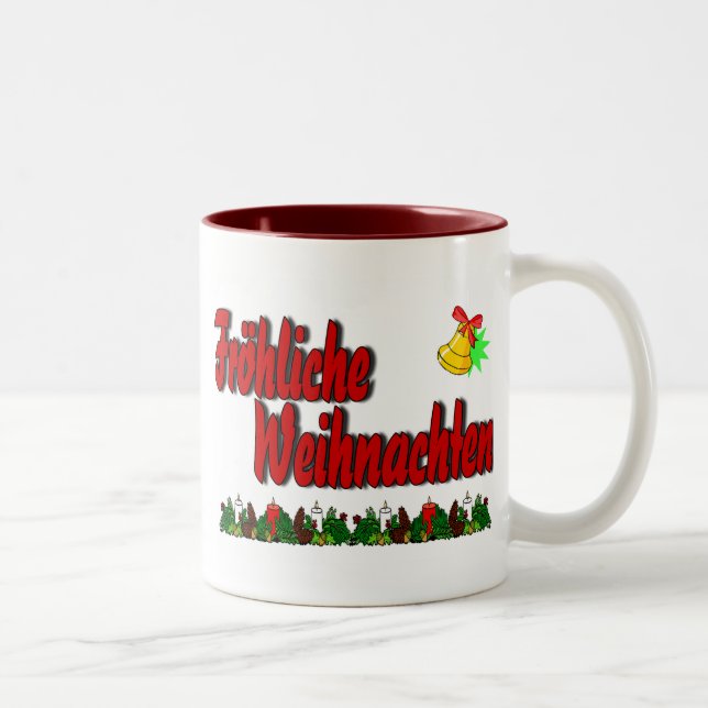 Fröhliche Weihnachten Two-Tone Coffee Mug (Right)