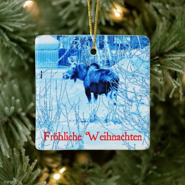 Frohliche Weihnachten - Urban Moose Ceramic Ornament (Tree)