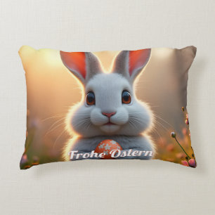 Fröhlicher Osterhase im Zauber des Frühlings Decorative Cushion